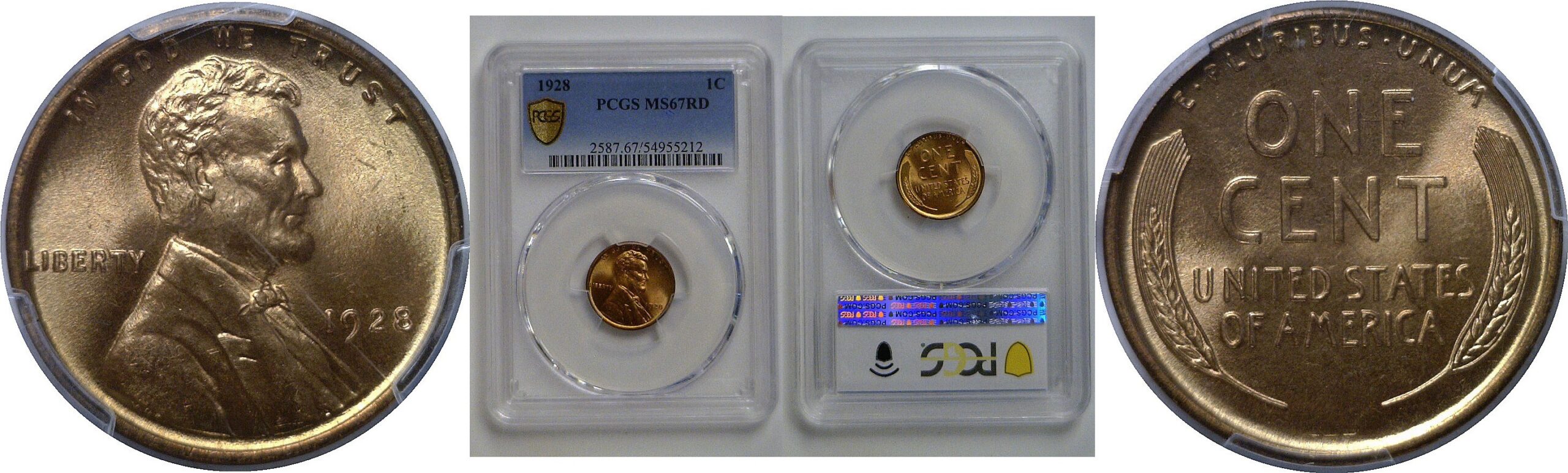 1928  Lincoln Cent   PCGS MS-67 RD