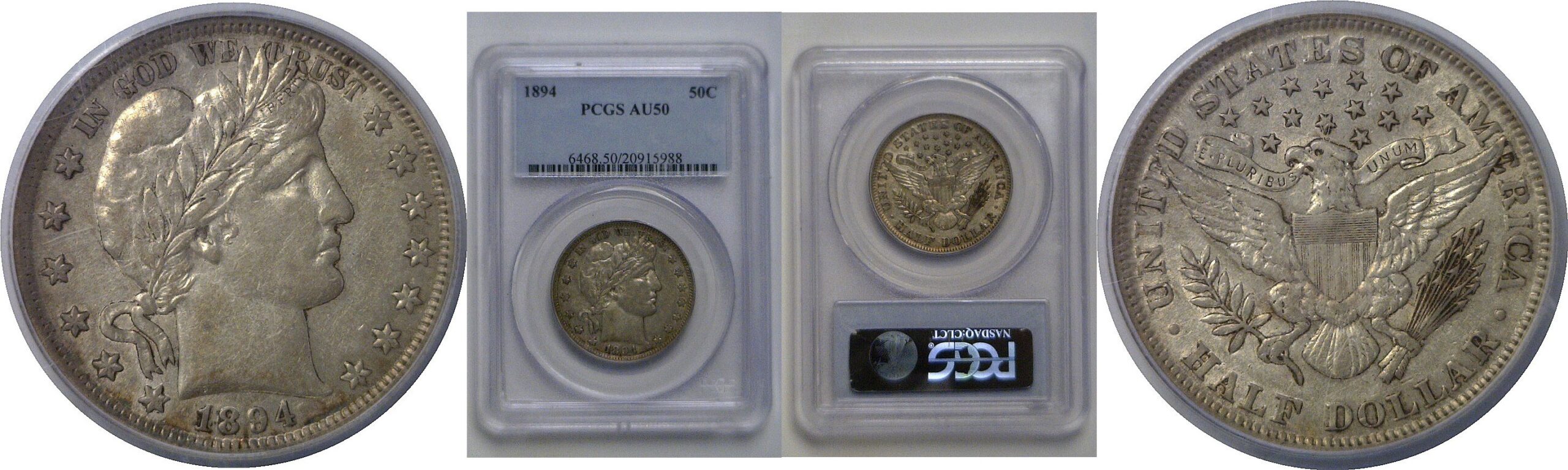1894  Barber Half Dollar   PCGS AU-50