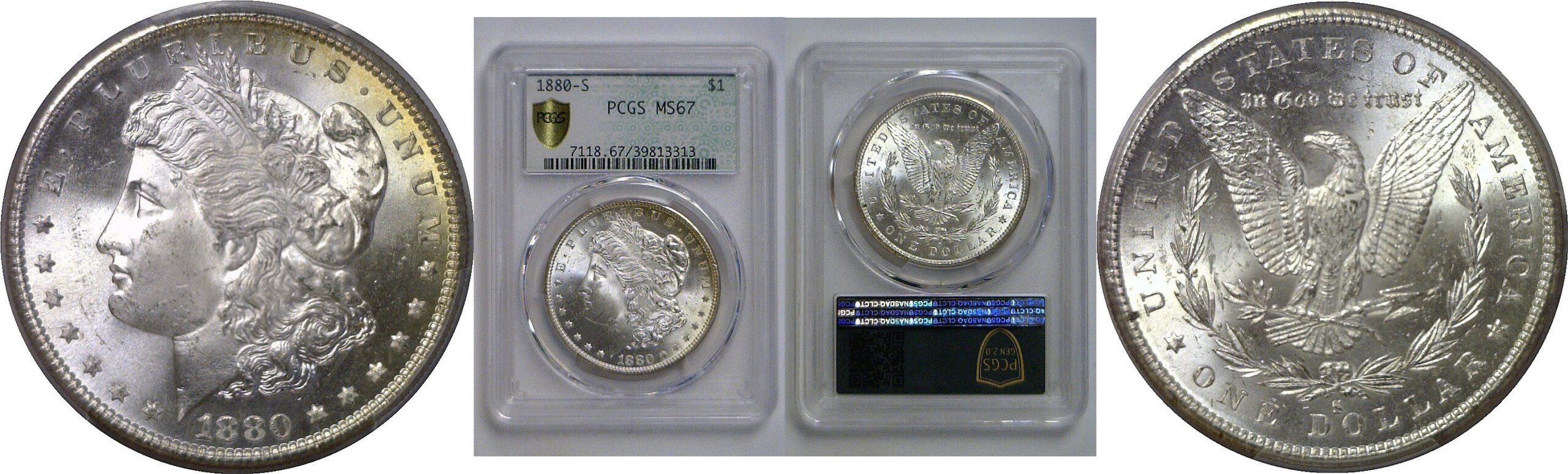 1880-S  Morgan Dollar   PCGS MS67  "Doily" Holder