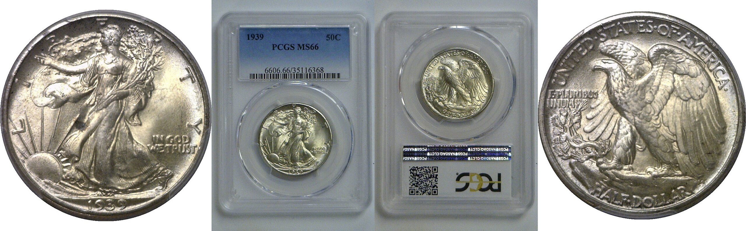 1939  Walking Liberty Half Dollar   PCGS MS-66