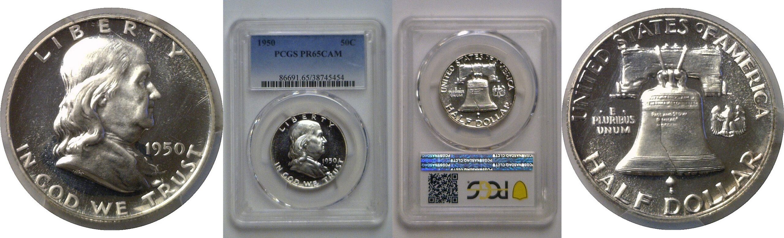 1950  Franklin Half Dollar   PCGS PR-65 CAM