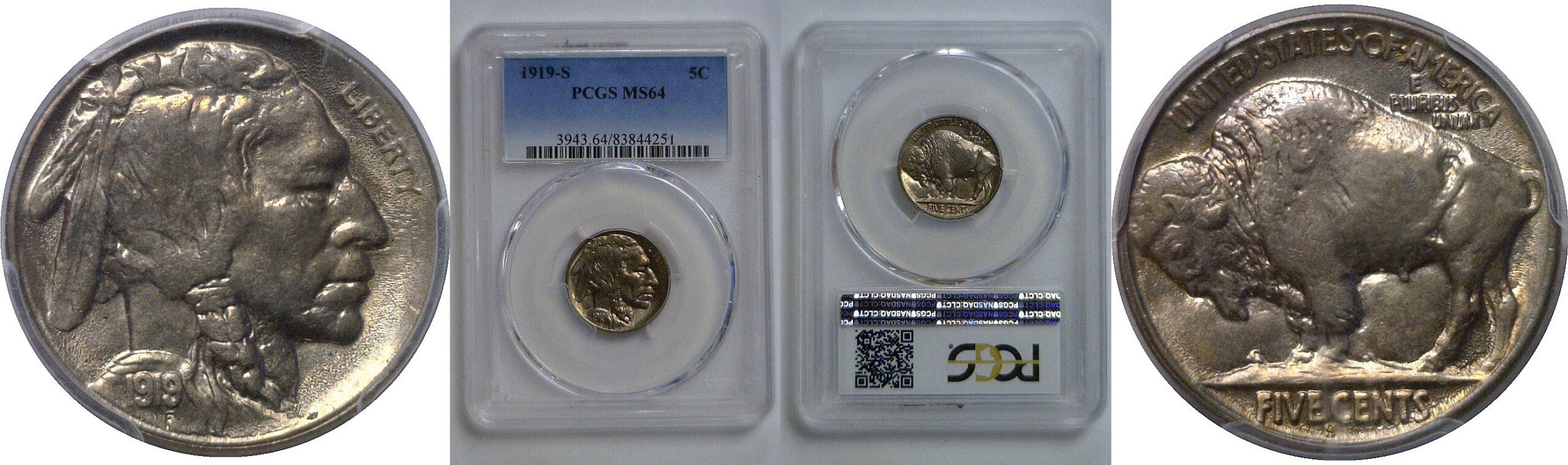 1919-S  Buffalo Nickel   PCGS MS-64