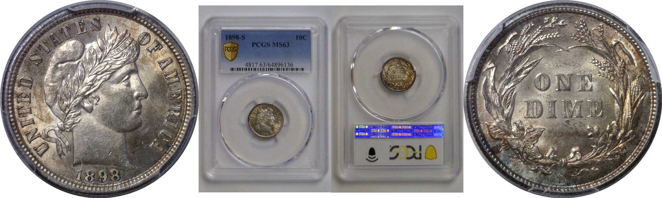 1898-S  Barber Dime   PCGS MS-63