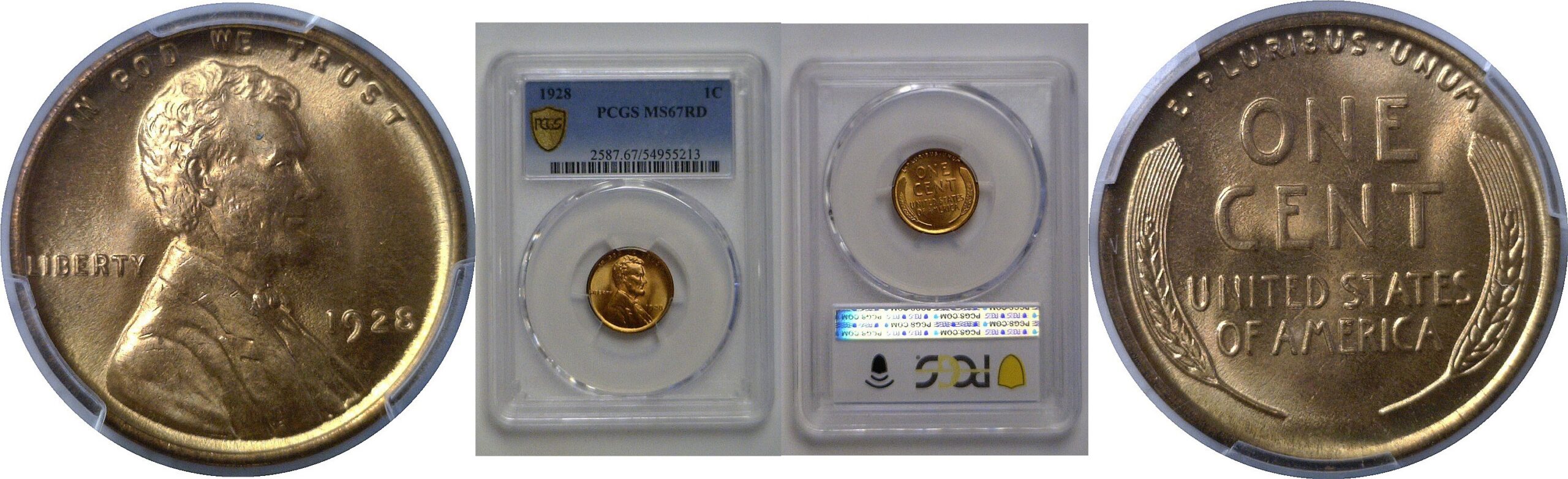 1928  Lincoln Cent   PCGS MS-67 RD