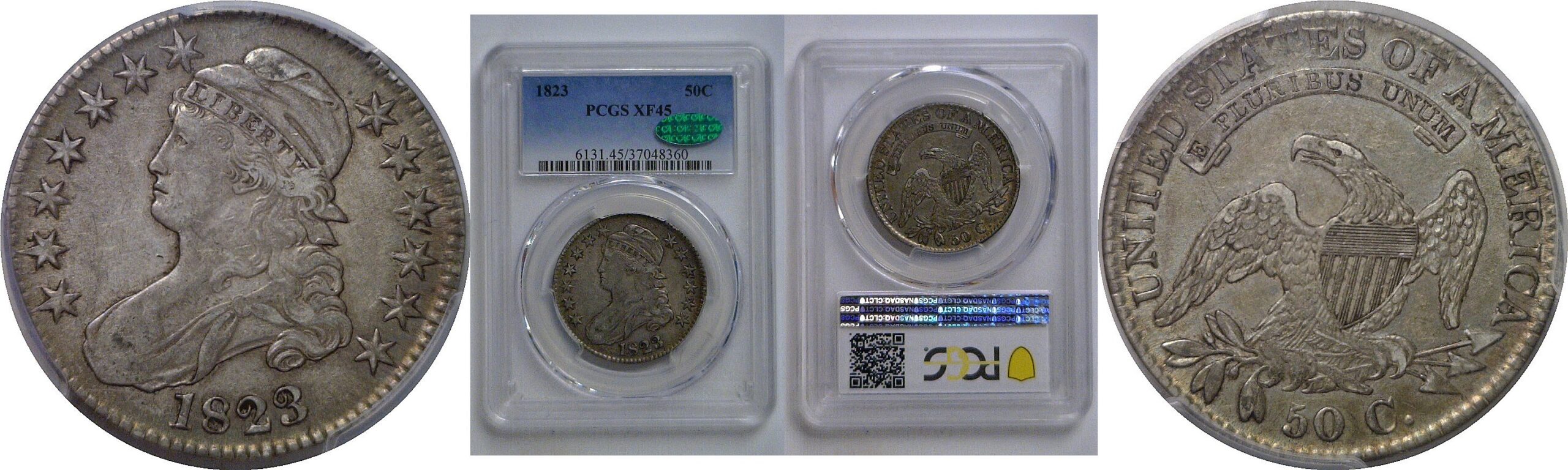 1823  Bust Half Dollar   PCGS XF-45  CAC