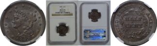 1853  Half Cent   NGC MS-63 BN