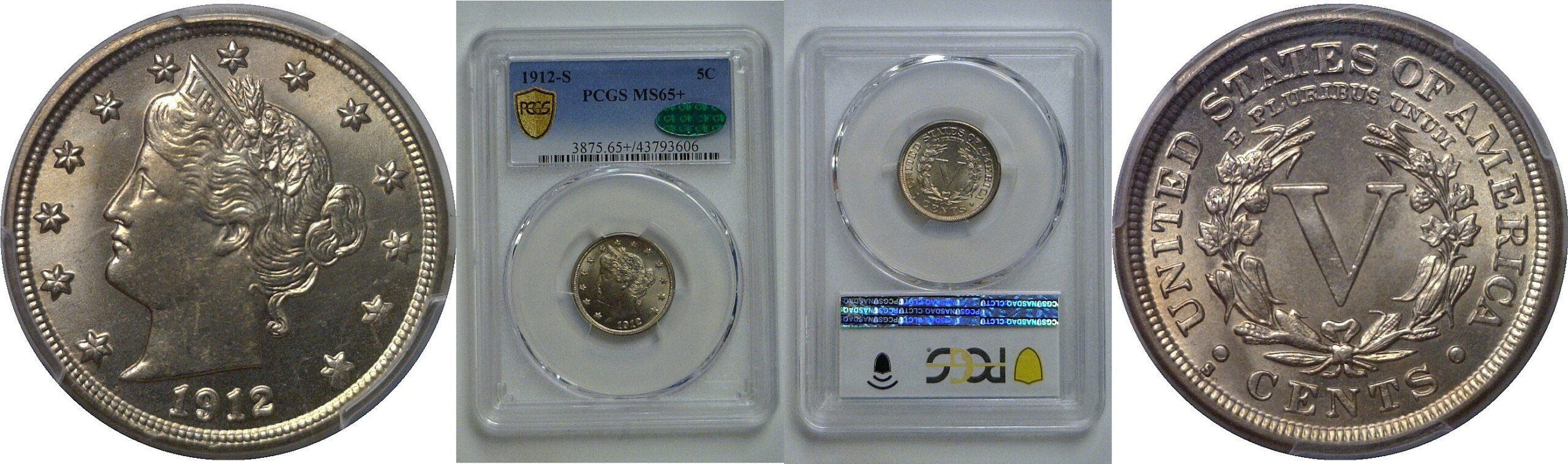 1912-S  Liberty Nickel   PCGS MS-65+ CAC